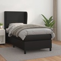 vidaXL Boxspringbett mit Matratze Schwarz 100x200 cm Kunstleder