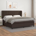 vidaXL Boxspringbett mit Matratze Braun 200x200 cm Kunstleder