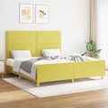 vidaXL Bettgestell mit Kopfteil Grün 160x200 cm Stoff