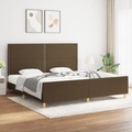 vidaXL Bettgestell mit Kopfteil Dunkelbraun 200x200 cm Stoff