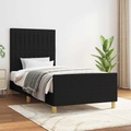 vidaXL Bettgestell mit Kopfteil Schwarz 90x190 cm Stoff