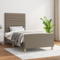vidaXL Bettgestell mit Kopfteil Taupe 90x190 cm Stoff