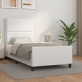 vidaXL Bettgestell mit Kopfteil Weiß 90x200 cm Kunstleder