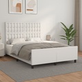 vidaXL Bettgestell mit Kopfteil Weiß 140x190 cm Kunstleder