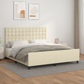 vidaXL Bettgestell mit Kopfteil Creme 160x200 cm Kunstleder