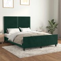 vidaXL Bettgestell mit Kopfteil Dunkelgrün 140x200 cm Samt