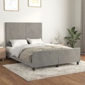vidaXL Bettgestell mit Kopfteil Hellgrau 140x200 cm Samt