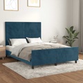 vidaXL Bettgestell mit Kopfteil Dunkelblau 140x200 cm Samt