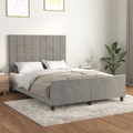 vidaXL Bettgestell mit Kopfteil Hellgrau 140x200 cm Samt