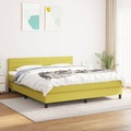 vidaXL Boxspringbett mit Matratze Grün 180x200 cm Stoff