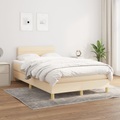 vidaXL Boxspringbett mit Matratze Creme 120x200 cm Stoff