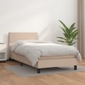 vidaXL Boxspringbett mit Matratze Cappuccino-Braun 90x190cm Kunstleder