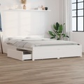 vidaXL, vidaXL Bett mit Schubladen Weiß 120x200 cm