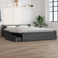 vidaXL Bett mit Schubladen Grau 140x200 cm