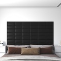 vidaXL Wandpaneele 12 Stk. Schwarz 30x15 cm Kunstleder 0,54 m²