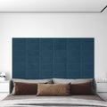 vidaXL Wandpaneele 12 Stk. Blau 30x15 cm Samt 0,54 m²