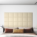 vidaXL Wandpaneele 12 Stk. Creme 30x30 cm Kunstleder 1,08 m²