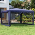 vidaXL, vidaXL Partyzelt mit 4 Mesh-Seitenwänden Blau 4x4 m HDPE