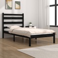 vidaXL Massivholzbett Schwarz Kiefer 90x190 cm 3FT Single