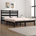 vidaXL Massivholzbett Schwarz Kiefer 120x190 cm 4FT Small Double
