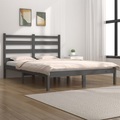 vidaXL Massivholzbett Grau Kiefer 140x190 cm