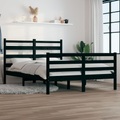 vidaXL, vidaXL Massivholzbett Kiefer 160x200 cm Schwarz