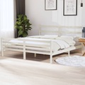 vidaXL Massivholzbett Weiß Kiefer 180x200 cm 6FT Super King
