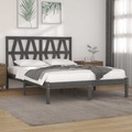 vidaXL Massivholzbett Grau Kiefer 200x200 cm