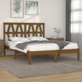 vidaXL Massivholzbett Honigbraun Kiefer 200x200 cm