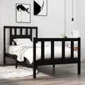 vidaXL Massivholzbett Schwarz 90x190 cm 3FT Single