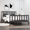 vidaXL Massivholzbett Grau 140x190 cm