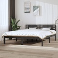 vidaXL, vidaXL Massivholzbett Grau Kiefer 160x200 cm
