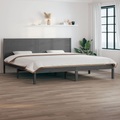 vidaXL, vidaXL Massivholzbett Grau Kiefer 200x200 cm