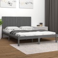 vidaXL Massivholzbett Grau 180x200 cm 6FT Super King Size