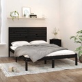 vidaXL Massivholzbett Schwarz 160x200 cm