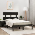 vidaXL Massivholzbett Schwarz 160x200 cm