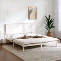 vidaXL Massivholzbett Weiß 150x200 cm 5FT King Size