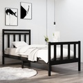 vidaXL Massivholzbett Schwarz 90x190 cm 3FT Single