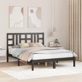 vidaXL Massivholzbett Schwarz 140x200 cm