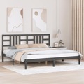 vidaXL Massivholzbett Grau 200x200 cm