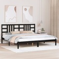 vidaXL Massivholzbett Schwarz 200x200 cm