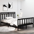 vidaXL Massivholzbett Schwarz 140x190 cm