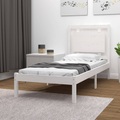 vidaXL Massivholzbett Weiß 75x190 cm 2FT6 Small Single