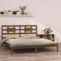 vidaXL Massivholzbett Honigbraun 200x200 cm
