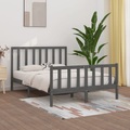 vidaXL Massivholzbett Grau 150x200 cm 5FT King Size