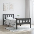 vidaXL Massivholzbett Grau 75x190 cm 2FT6 Small Single