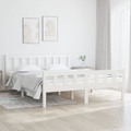 vidaXL Massivholzbett Weiß 135x190 cm 4FT6 Double