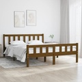 vidaXL Massivholzbett Honigbraun 135x190 cm 4FT6 Double