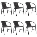 vidaXL, vidaXL Gartenstühle 6 Stk. Rattan-Optik Kunststoff und Stahl 110 kg