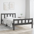 vidaXL Massivholzbett Grau 90x200 cm